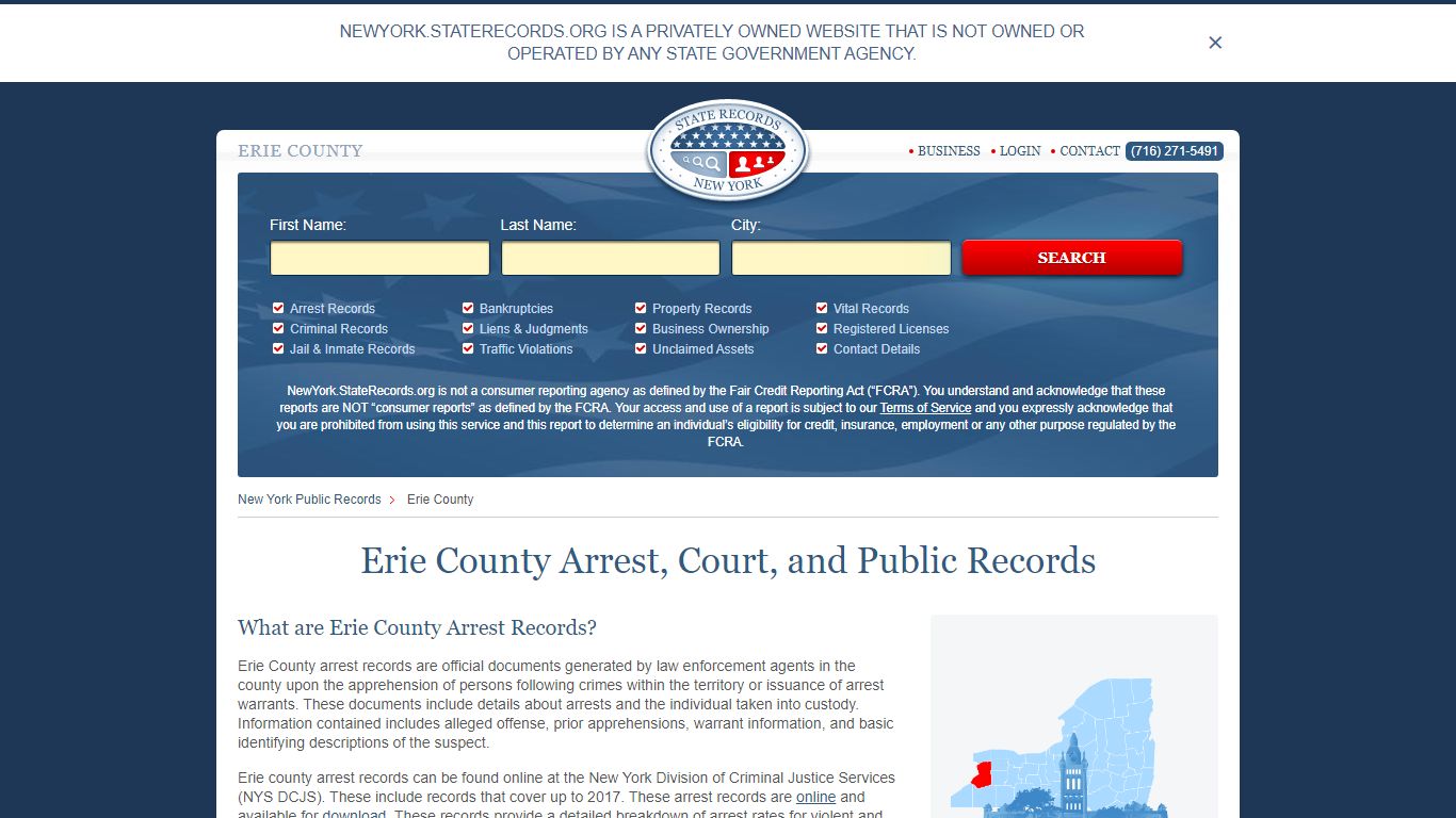 Erie County Arrest, Court, and Public Records