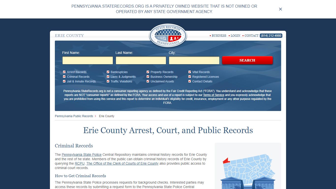 Erie County Arrest, Court, and Public Records